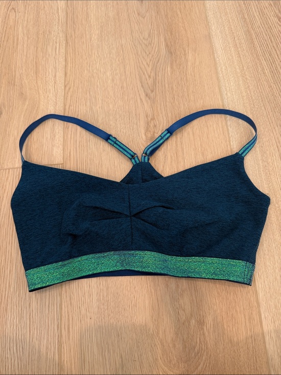 Beyond Yoga Other - Beyond Yoga Navy Blue Sports Bralette with Green Metallic Band